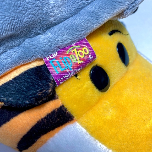 Toy 2 in 1 Reversible Plush Stuffed Animal Theodore Tiger Emma Elephant FlipZoo - Picture 8 of 15